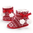 thumbnail image 4 of Esho Christmas Baby Shoes Snow Boots, Infants Winter Xmas Plush Warm Slipper Shoes Santa Elf Booties Shoes 0-18M, 4 of 7