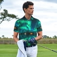 thumbnail image 3 of Sikiie Northern Lights Print Men's Short-sleeved POLO Shirts, Button-down Shirts and T-shirts are Suitable for Vacation, Leisure and Business-Large, 3 of 6