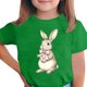 thumbnail image 2 of Blusas y camisas de manga corta con cuello redondo Camiseta estampada de manga corta de Pascua para niños Cuello redondo Manga corta Casual Versátil Para niñas Niños Top de poliéster, 2 of 5