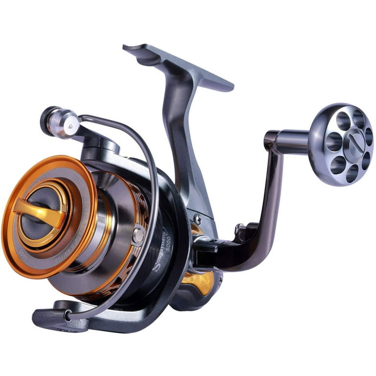 Spinning Fishing Reel, 5.2:1 Speed Gear Ratio Carp Reel, 17+1BB Long Casting  Full Metal Spinning Reel, Fishing Reels for Freshwater Saltwater 5000 Type  : : Sports & Outdoors