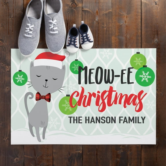 Meowee Christmas Personalized Doormat