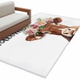 thumbnail image 2 of 3x5 Washable Area Rug, Cow Non-Slip Rectangle Rug for Living Room Bedroom, Welcome Indoor Low Pile Floor Mat for Home Decor, 2 of 9