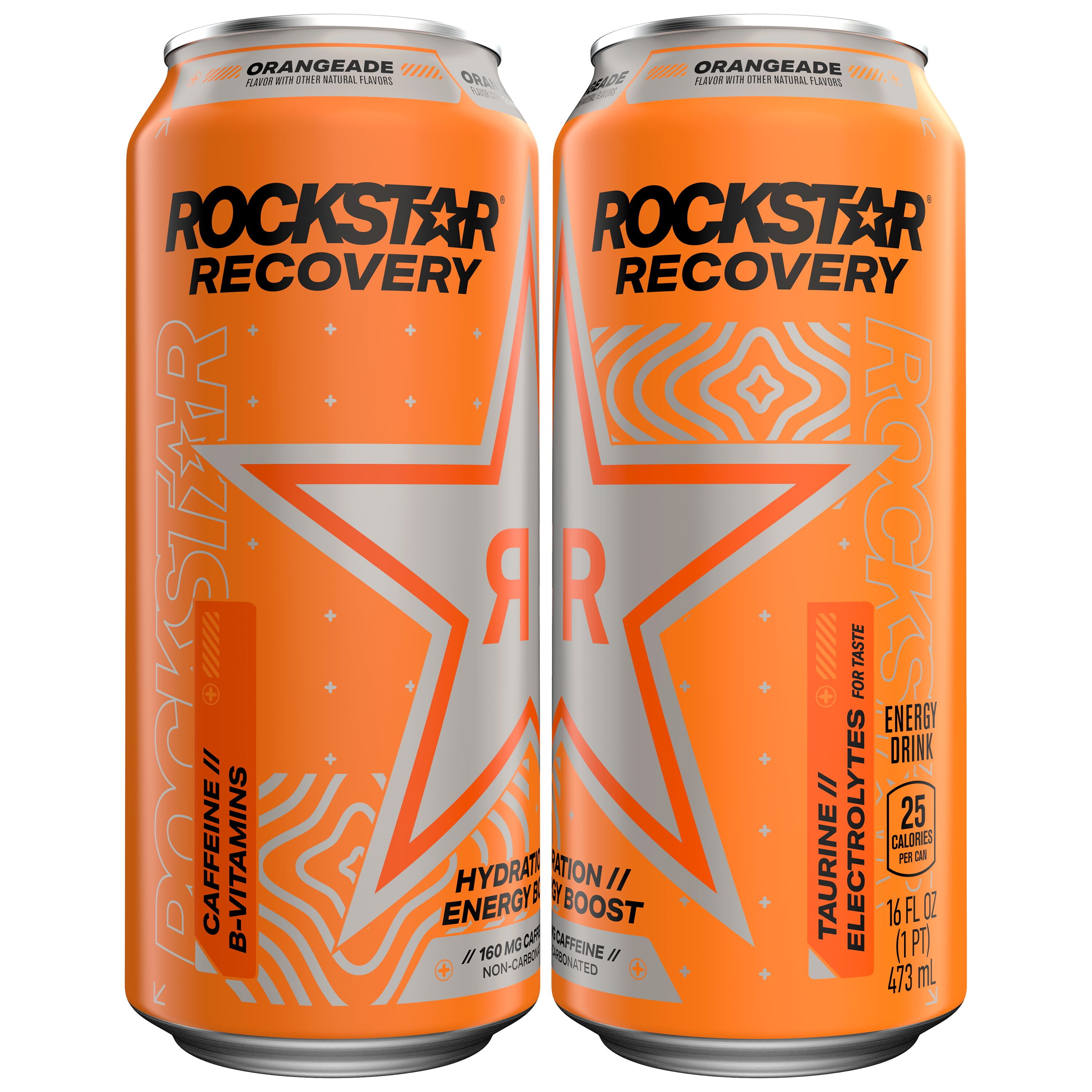 Rockstar Recovery Orange Energy Drink, 16 fl oz, 12 Pack Cans