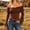 Brown, variant on Womens Tshirts Solid Color Long Sleeve Off Shoulder Fringe Loose Top Women Blouses Black M