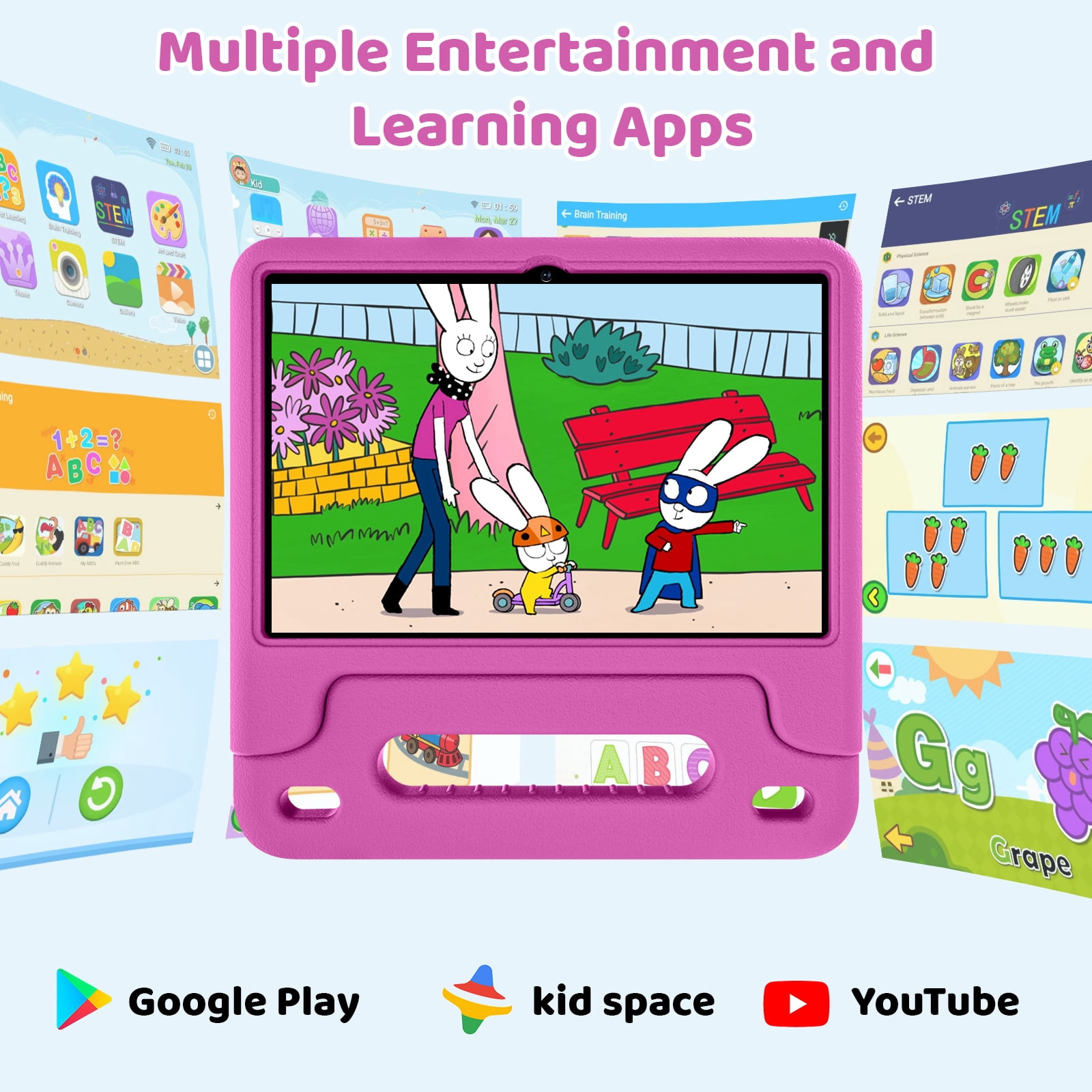 2025 Upgraded Android 14 10inch Kids Tablet , , Octa-core CPU, 10GB+64GB+1TB Expand Tablets for Kids with Kids Space, Parental Control, 6000mAh Big Battery, HD Touchscreen Display Tableta