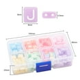 thumbnail image 3 of 1Box 240Pcs 8 Colors Opaque Acrylic Multi-Strand Links for Tile Elastic Bracelets Making Rectangle with Random Letter Mixed Color 8x9x4.5mm Hole: 1.5mm 30pcs/color DIY, 3 of 8