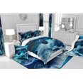 thumbnail image 4 of 3D Manatee King Comforter Set,Manatee Lovers Bedding Set Teens Adult,Underwater World Duvet Insert,Ocean Life Down Comforter Manatee Birthday Gift with 2 Pillow Cases,Blue, 4 of 5
