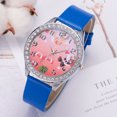 thumbnail image 2 of Lindo patrón navideño Pantalla analógica informal Correa de PU Reloj de cuarzo para mujer Regalo (Azul), 2 of 2