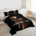 thumbnail image 3 of Homewish Christian Bible Verses Full Size Comforter Sets, 3D Lion Wildlife Bedding Comforter Set, Mystic Gold Moon Reversible Bedding Sets, Ultra Soft Bedroom Decor, 3 Pieces, 3 of 8