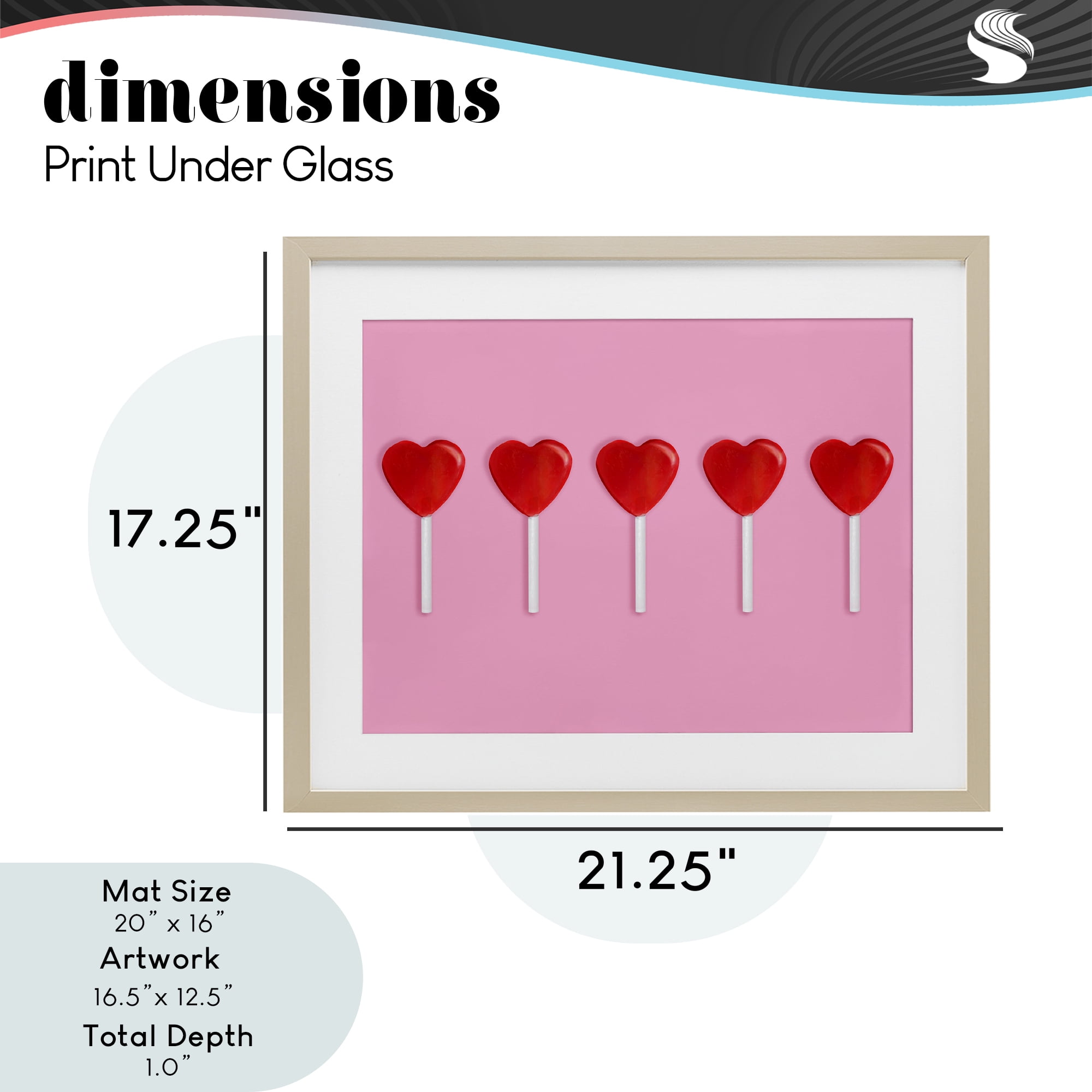 Stupell Industries Valentine's Heart Pops Birch Framed Print Under Glass, design by LISH Creative