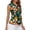 C Multicolour, variant on Womens Graphic T Shirts Women's Coconut Tree Turn-Down Collar Sleeveless Top Fashion Casual Zip Front for Daily Wear Comfortable Stretchy Basic Tee Shirt Black XL