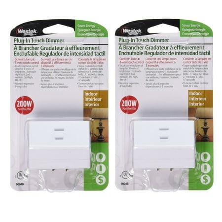 - Westek 6004 200W 3-Level Touch Lamp Plug-In Dimmer, White (2 Pack)