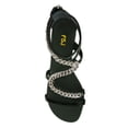 thumbnail image 2 of FSJ Women Classic Round Open Toe Sandals Thin Strap Studded S Metal Chain Flats Ankle Strap Back Zipper Casual Summer Shoes Size 8 Green, 2 of 4