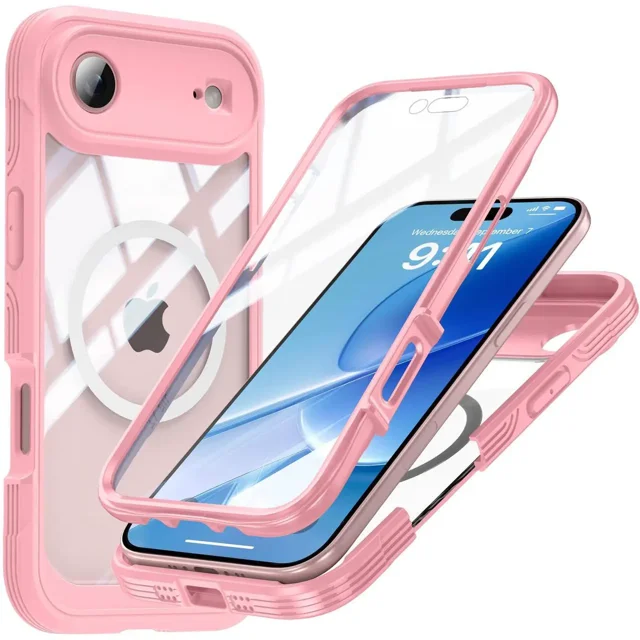 Magnetic Case for iPhone Air with Built-in Screen Protector, Shockproof Phone Cover with Camera Protector, Compatible with MagSafe, Full Body Phone Case