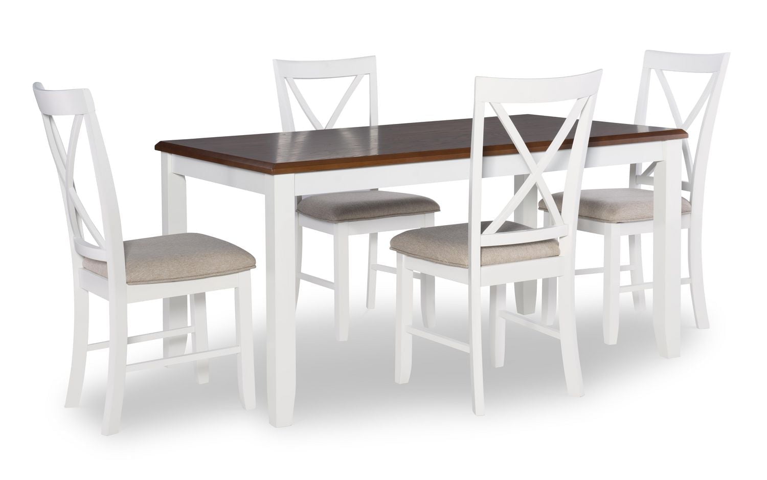 Lander 5-Piece Dining Set, Brown