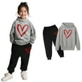 thumbnail image 4 of Kids Kids Toddler Sweatsuit,2PC Long Sleeve Grey Tracksuit Pullover Hoodie and Jogger Pants Warm Fall Winter Clothes Boys 3-4 Years Clothes Cute&nbsp;Boys Girls&nbsp;Clothing, 4 of 6