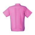thumbnail image 4 of AKAM Guayabera Manga Corta camisa para hombre 100% LINO Hecho en México.Comodidad y estilo para uso casual o formal.Para cualquier tipo de clima (Mediano, talla Regular, Rosa ), 4 of 5