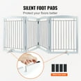 thumbnail image 5 of KFFKFF Dog Gate Freestanding, 32" H x 96.5" W Foldable Dog Fence for House Extra Wide Wooden White Indoor Puppy Gate Stairs Doorways Pet Gate Tall Dog Fence 4 Panels Fence, White, 5 of 9