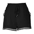 thumbnail image 4 of BLVB Womens Summer Fashion Shorts Elastic Waist Casual Loose Cutout Wide Leg Beach Shorts with Pockets, 4 of 4