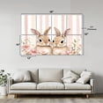 thumbnail image 2 of Bunny 8 Pack Art Acoustic Panels Sound Absorbing Rabbits Pink Flowers Pastel Decorative Soundproof Wall Panels Self Adhesive for Nursery Game Room Girls Bedroom 48"x32", 2 of 7