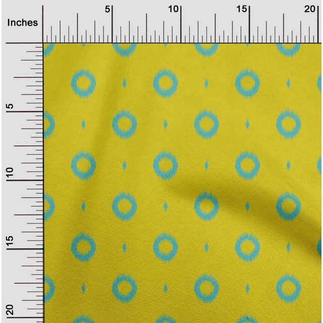 oneOone Tissu Flex Coton Jaune Style Ikat Rayé Matériel de Robe Tissu Imprimé Tissu au Mètre 40 Pouces de Large