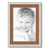 ArtToFrames 16x22 Matted Picture Frame with 12x18 Single Mat Photo Opening Framed in 1.25 Off White Wash on Ash and 2 Paloma Mat (FWM-4098-16x22)