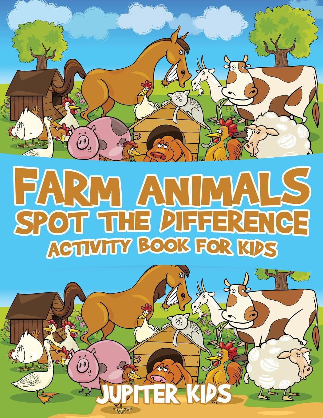 Farm Animals Spot the Difference Activity Book for Kids (Paperback