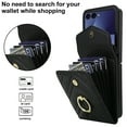 thumbnail image 6 of Crossbody Wallet Case Compatible for Samsung Galaxy Z Flip 7, RFID Blocking Card Slots, Metal Finger Ring, Premium PU Leather Lanyard Shoulder Strap Back Purse Cover Shockproof Case, Black, 6 of 9