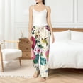 thumbnail image 6 of Lsque Bird Butterfly Rose Print Women's Pajama Pants, Lounge Pant - Comfortable Home Wear,Elastic Waistband, Stylish Design-Large, 6 of 9