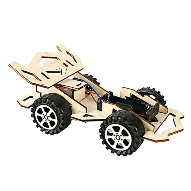 Htovila Electric Wood Racing Car DIY Kit Kids Toy for Children Science