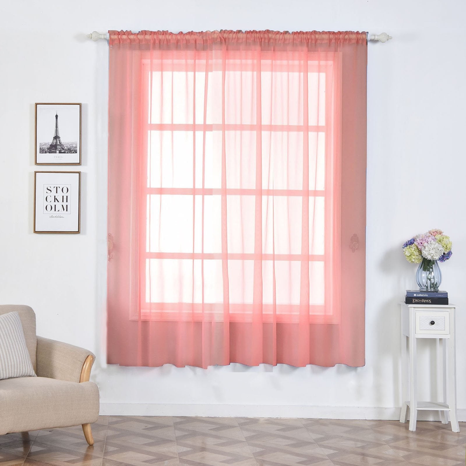 Efavormart 2 Panels Sheer Organza Window Dry With Rod Pocket Efavormart 2 Panels Sheer Organza Window Dry With Rod Pocket Treatment Curtain For Decoration 52 Wx84 L Com