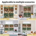 thumbnail image 5 of Dark Sage Green Brown Kitchen Curtains Window Panels, Farmhouse Dog Paw Vintage Insulated Window Treatment Curtain, Grommet Curtains for Bedroom/Living Room/Bathroom, 2 Piece 52"Wx63"L, 5 of 8
