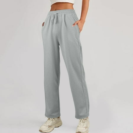 SNKSDGM Women s Plus Womens Sweatpants Wide Leg Cotton Panties for Women Plus Size 2025 Sweatpants Women Autumn High Waist Draped Loose Straight Casual Sweatpants Banana Pants Wide Leg Pants