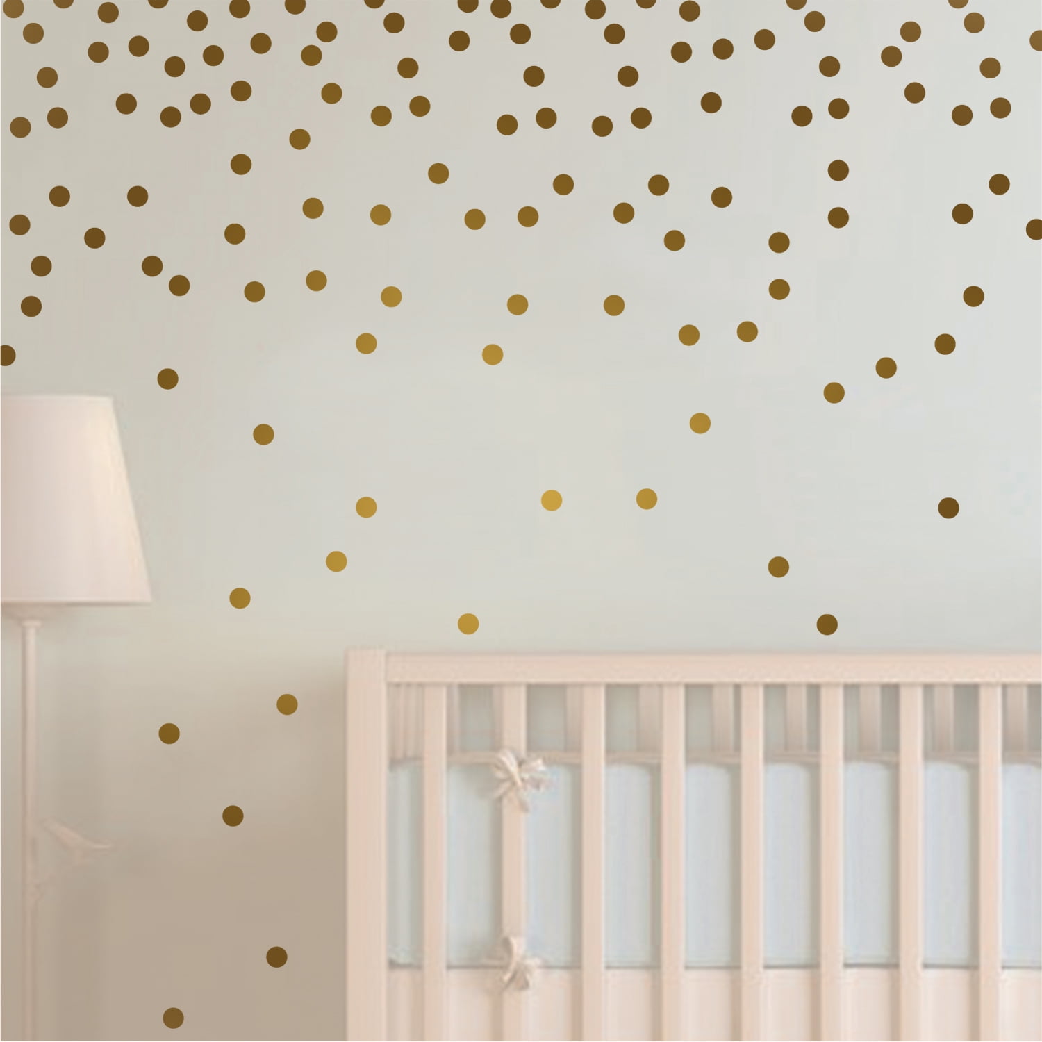 Gold Wall Decal Dots (200 Decals) Posh Dots Metallic Gold Circle Stickers Baby Nursery Kids Room Trendy Cute Fun Vinyl Removable Round Polka Dot Decals Safe for Wall Paint (Gold, 1.0inch x 200pcs)