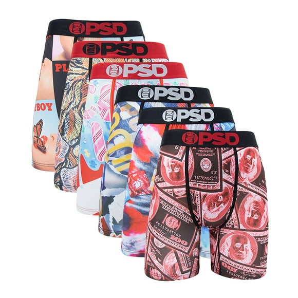 6 Pcs Imprimé Mode sous-Vêtements Homme Boxeur Cueca Culotte Masculine Lingerie Homme sous-Vêtements Culotte Boxeurshorts Aguichant S-TTG PSD-6PCS5 m