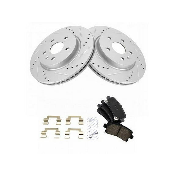 Rear Brake Pad and Rotor Kit - Compatible with 2013 - 2019 Cadillac XTS 2014 2015 2016 2017 2018