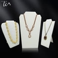 thumbnail image 3 of New Jewelry Display Stand Velvet Pu Pearl Necklace Display Board Pendant Earrings Storage Stand Counter Display white pu L, 3 of 6