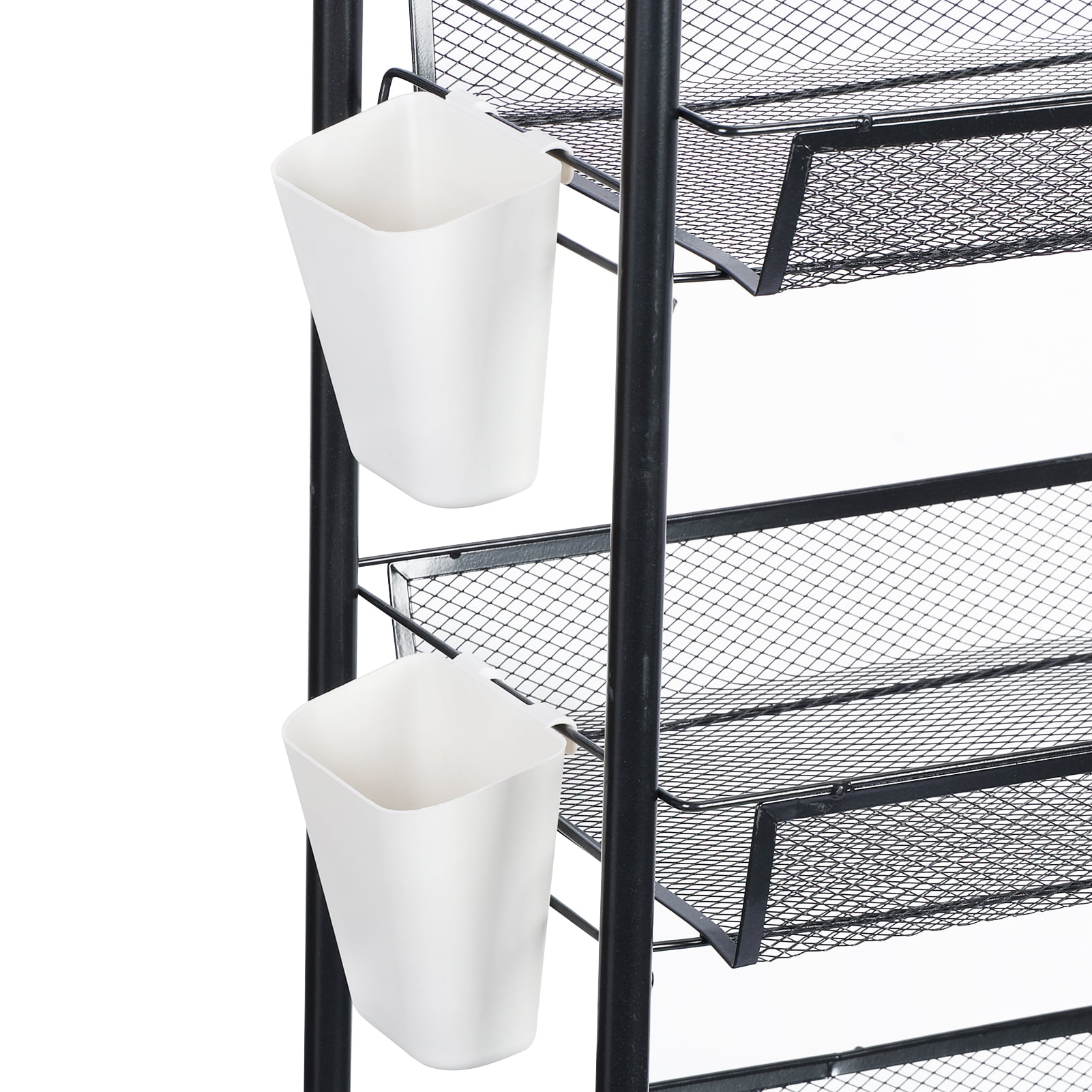 Nanly Fruits Vegetables Storage Basket, 3-Tier Carbon Steel Kitchen Storage Rolling Cart on Wheels with Detachable Baskets Metal Mesh Storage Basket for Kitchen, Diningroom, Office