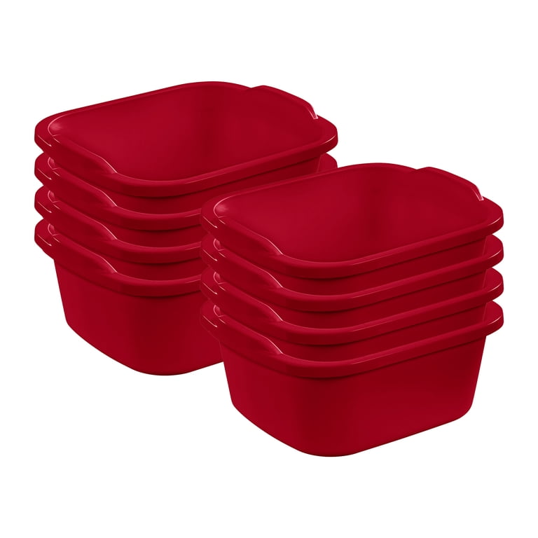 Sterilite 12 Qt Sink Dish Washing Pan, Red 8-Pack photo 1