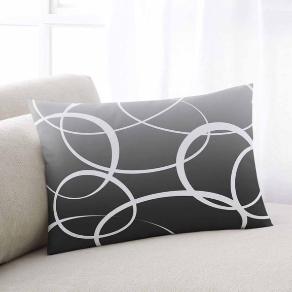 Modern Black Grey Throw Pillow Covers, Abstract Geometric Lines Textured Soft Breathable Pillow Cases with Invisible Zipper for Sleeping, Queen Size Pillowcases for Couch Bed Sofa Chair 20x30 Inches