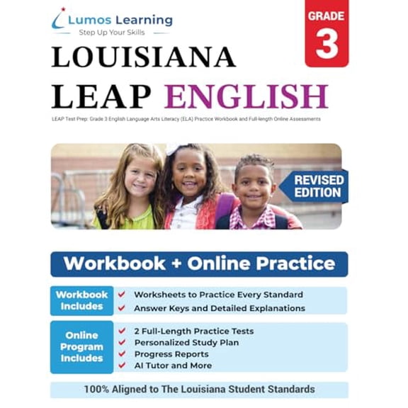 Pre-Owned LEAP Test Prep: Grade 3 English Language Arts Literacy (ELA) Practice Workbook and Full-length Online Assessments: LEAP Study Guide (Paperback) 1945730307 9781945730306