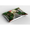 thumbnail image 2 of Ambesonne Rustic Pillow Sham 2 Pack, Old Street Flowers, 30"x20", Grey Green, 2 of 3