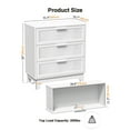 thumbnail image 5 of Eumyviv 3 Drawer Dresser, White Rattan Dresser for Bedroom Chest of Drawers for Living Room Bedroom, White H0151, 5 of 11