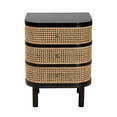 thumbnail image 4 of bali & pari Nabila Rattan and Bayur Wood BOHO Nightstand, 3-Drawer, Black, 4 of 10