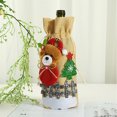 thumbnail image 3 of Kearding Funda para botella de vino de Navidad, manga con cordón, aplique 3D, fundas para beber champán de Papá Noel, calcetín para el Kits de decoración para fiestas Llevar, 3 of 6