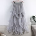 thumbnail image 2 of Faldas largas de tutú de tul de línea A para mujer, enagua escalonada, falda de tul Formal, Falda Midi asimétrica alta y baja, 2 of 5