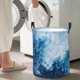 thumbnail image 5 of Fotbe Abstract Ocean Waves Cesto de Ropa con Asas, Cesto Impermeable de Gran Capacidad, Bolsa de Lavado para Dormitorio, Cesto de Ropa con Ruedas y Asas-Small, 5 of 6