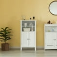 thumbnail image 5 of White Bathroom Storage Cabinet with 2 Doors and 2 Open Shelves for Bedroom, Bathroom, and Vanity, 5 of 6
