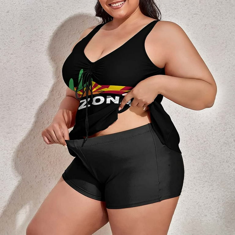 Cactus Arizona Flag Plus Size Swimsuit for Women Two Piece Bathing Suit Printed Swimwear Walmart