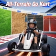thumbnail image 4 of Joyracer 24V Kids Electric Go Kart with Remote Control, 3 Speed Modes 5–10 MPH, 2 * 200W Motors, Metal Frame Ride on Toys Drift Kart for Big Kids, Music & Bluetooth, White, 4 of 9